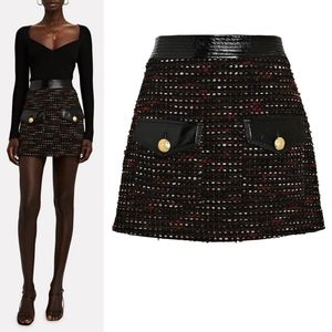 NWT Veronica Beard Lucy Tweed Skirt in Earth Size 12